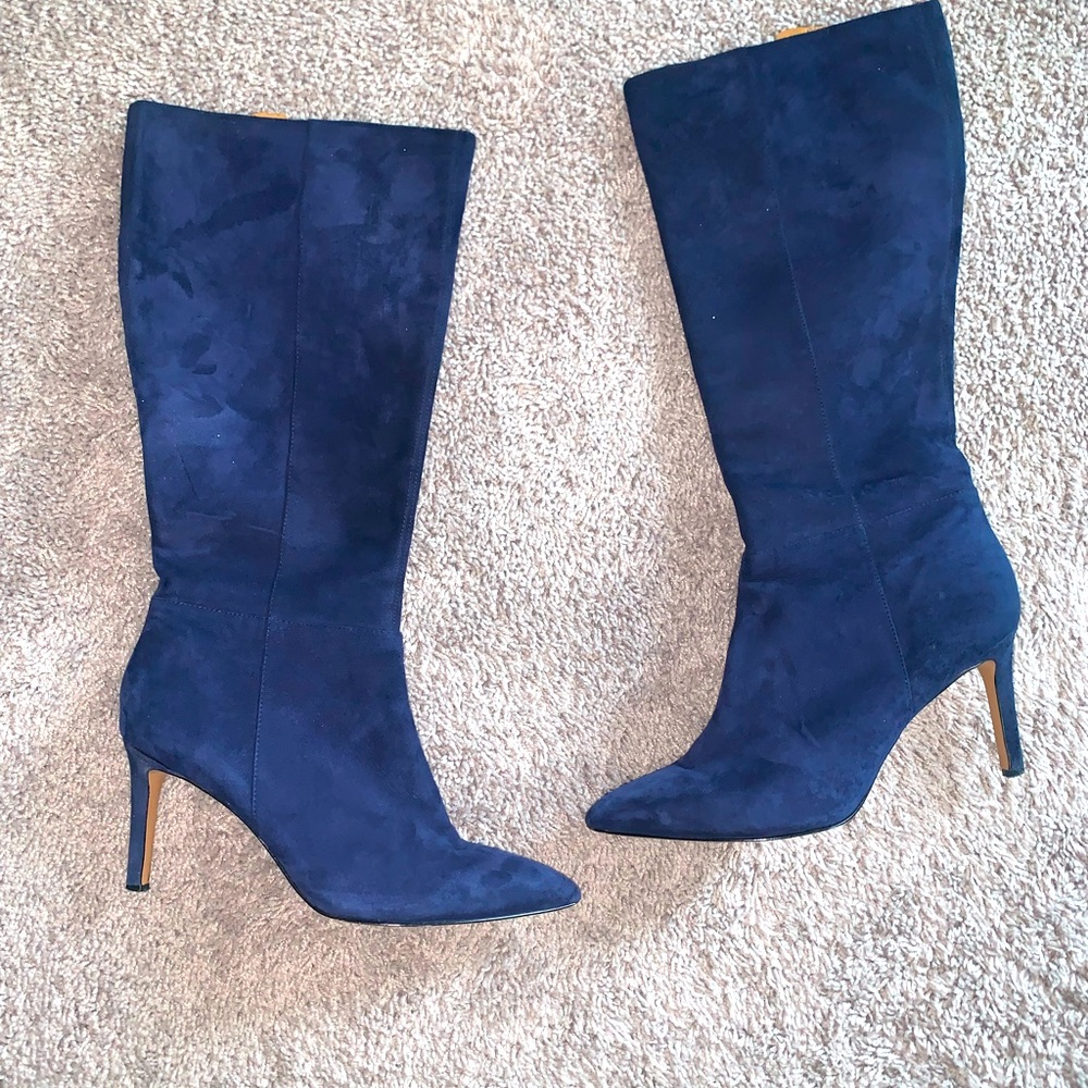 🔥Clearance🔥 Navy Suede Nine West Knee High Boots
